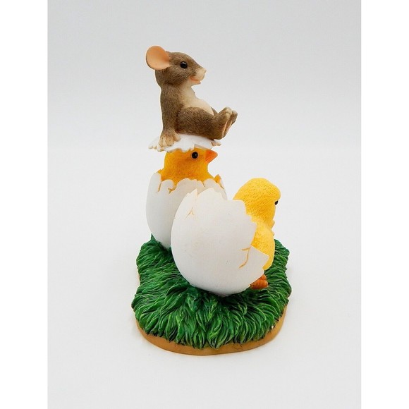 Charming Tails What's Hatchin Mouse Chicks Cracked Eggs 88/600 Fitz And Floyd - Picture 4 of 10